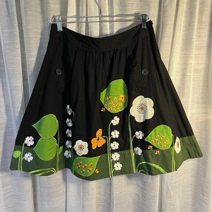 AS IS Vintage Adorable Anthropologie Lithe Beanstock Floral Skirt